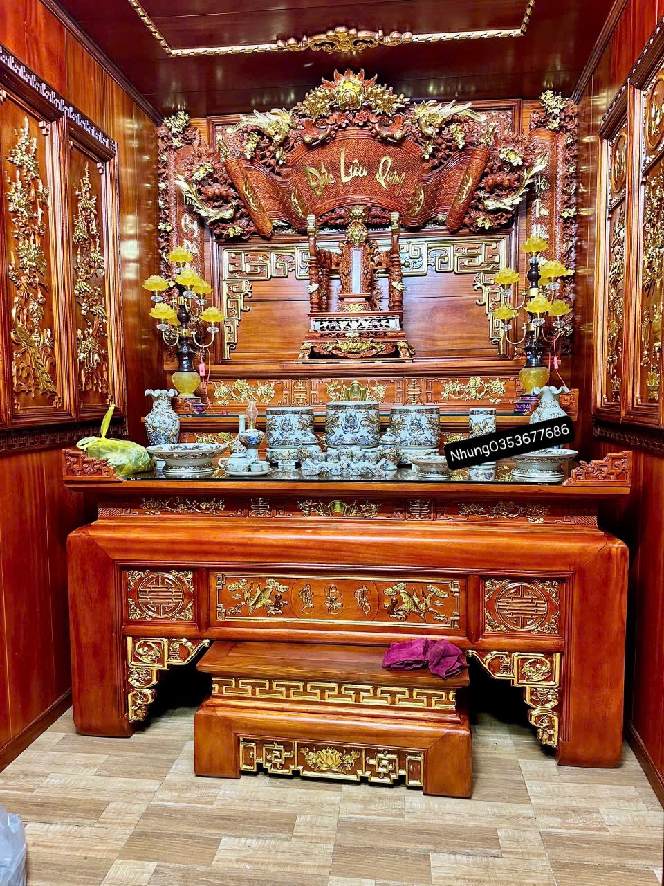 Ban thờ đứng gỗ hương